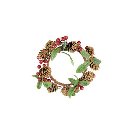 Berry & Cone Candle Ring – 8cm