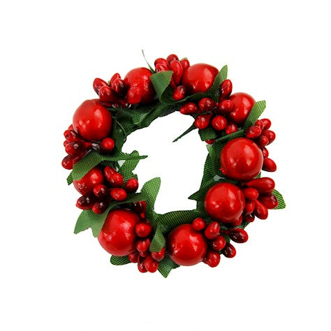 Red Berry Bauble Candle Ring – 4cm
