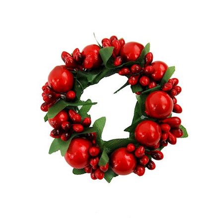 Red Berry Bauble Candle Ring – 4cm