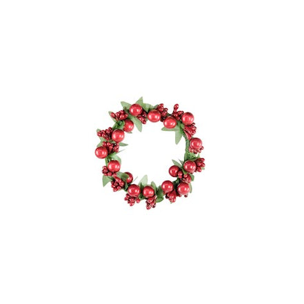 Red Berry Bauble Candle Ring – 7cm