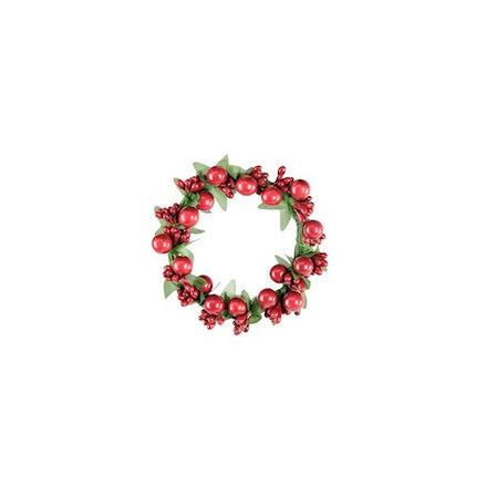 Red Berry Bauble Candle Ring – 7cm