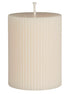 Pillar candle grooved paraffin white