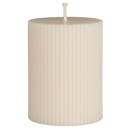 Pillar candle grooved paraffin white
