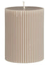 Pillar candle grooved paraffin linen