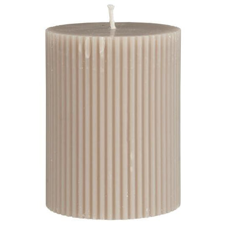 Pillar candle grooved paraffin linen