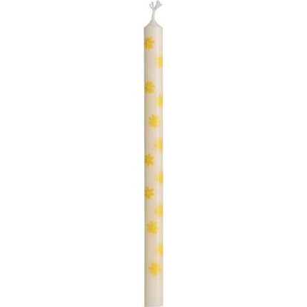Taper candle with Yellow Flowers