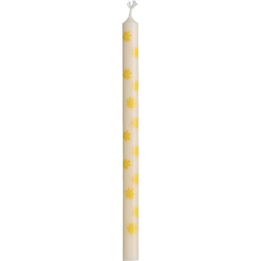 Taper candle with Yellow Flowers
