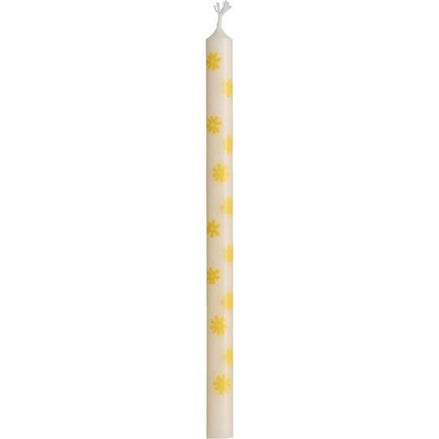 Taper candle with Yellow Flowers