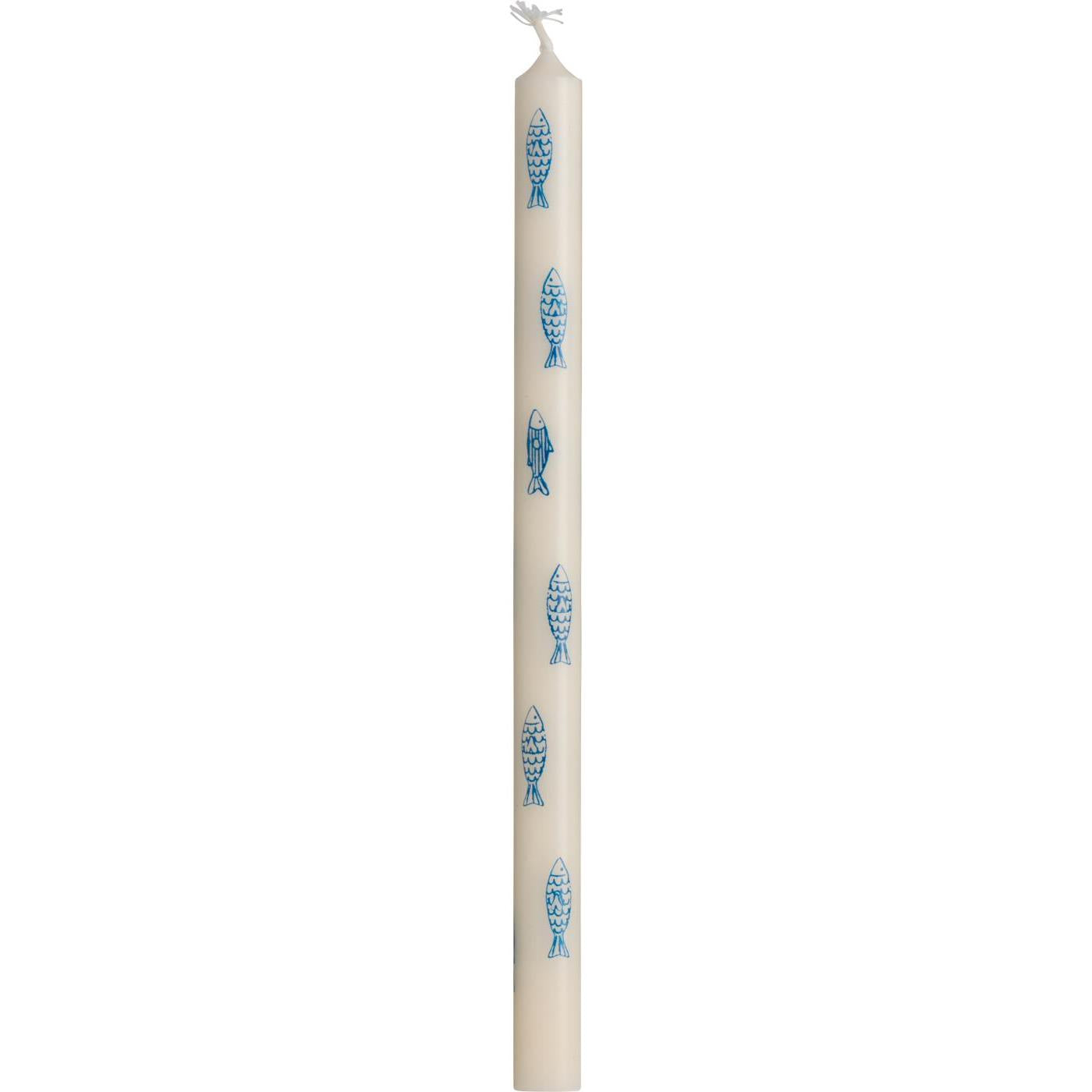 Taper candle with Blue Fish