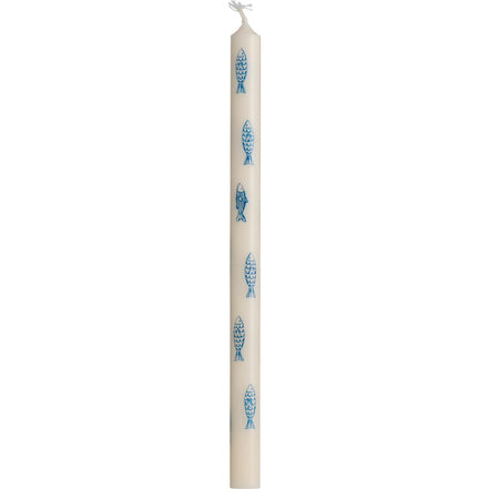 Taper candle with Blue Fish