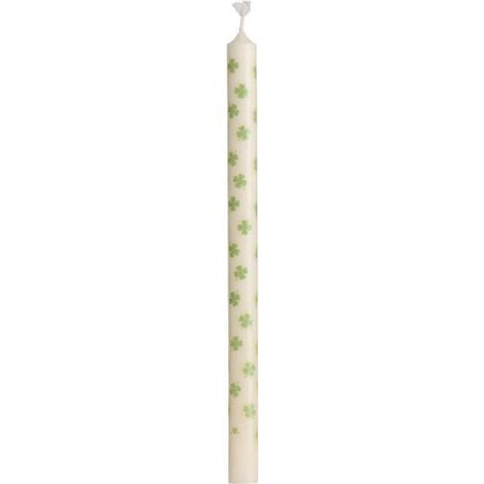 Taper candle with Green clovers