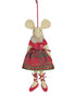 Hanging Tartan Mouse Decoration