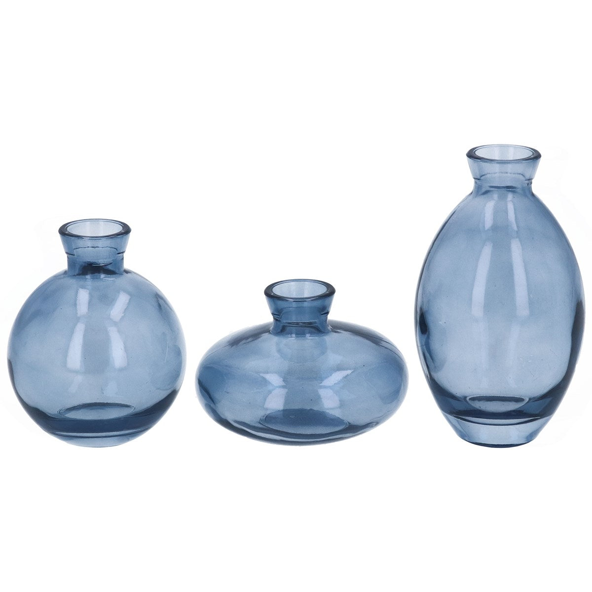 Clear Blue Glass Bud Vase