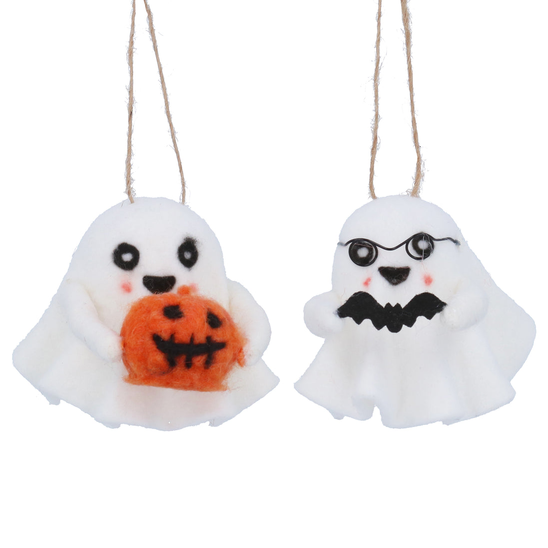 Mixed Wool Ghost Decoration – 2 Assorted Designs