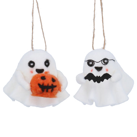 Mixed Wool Ghost Decoration – 2 Assorted Designs