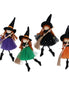 Witch with Broom Decoration 4 Assorted Designs