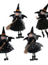 Witch with Decoration 4 Assorted Designs - Black