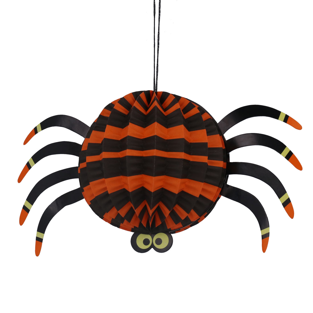 Black/Orange Paper Honeycomb Spider Decoration