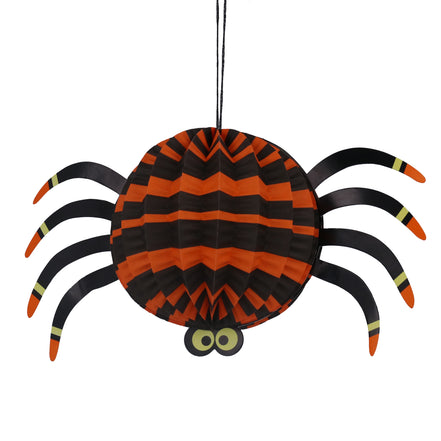 Black/Orange Paper Honeycomb Spider Decoration