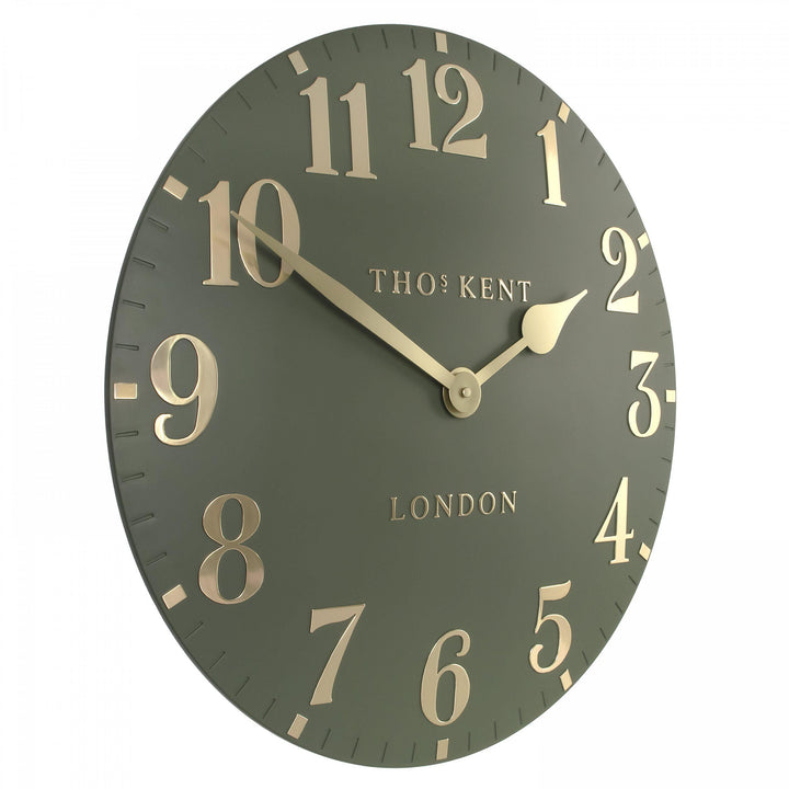 20 Inch Arabic Lichen Green Wall Clock