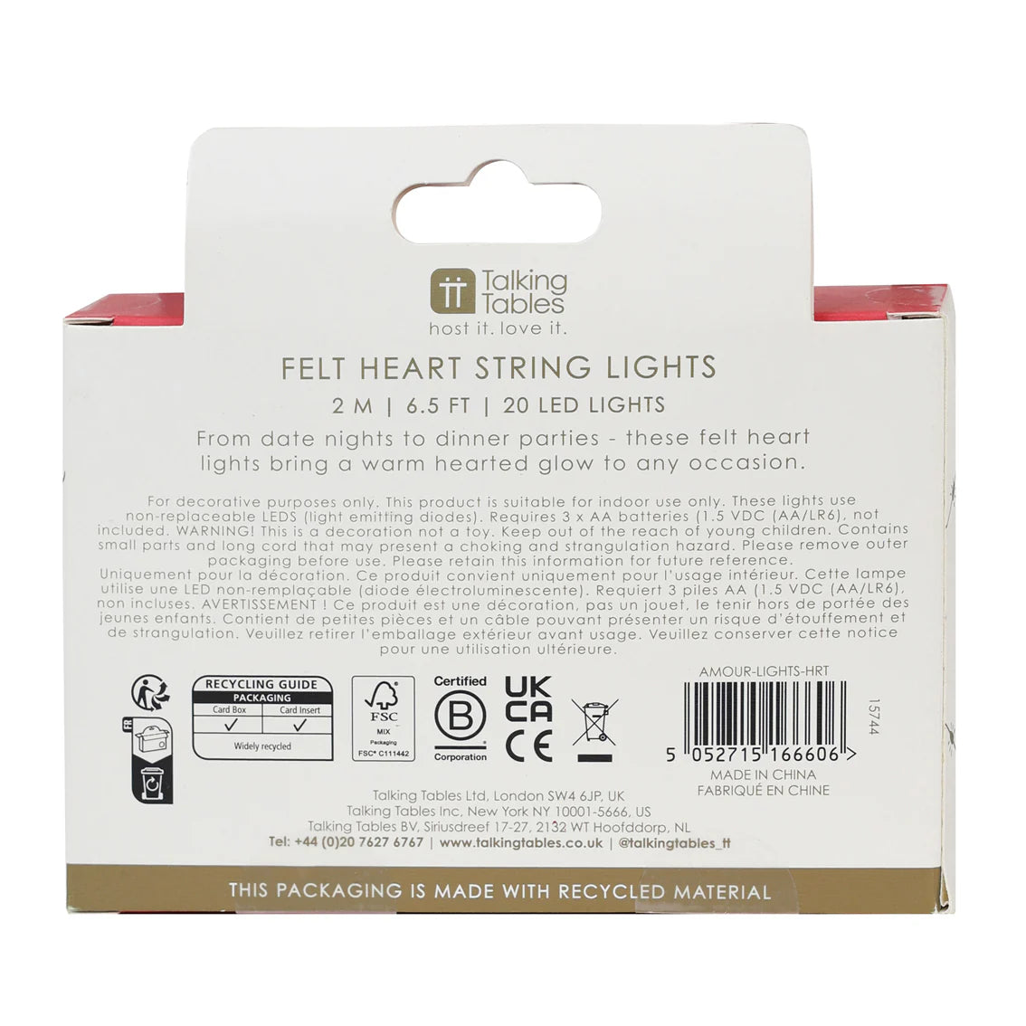 Heart Felt String Lights - 2m | Valentines