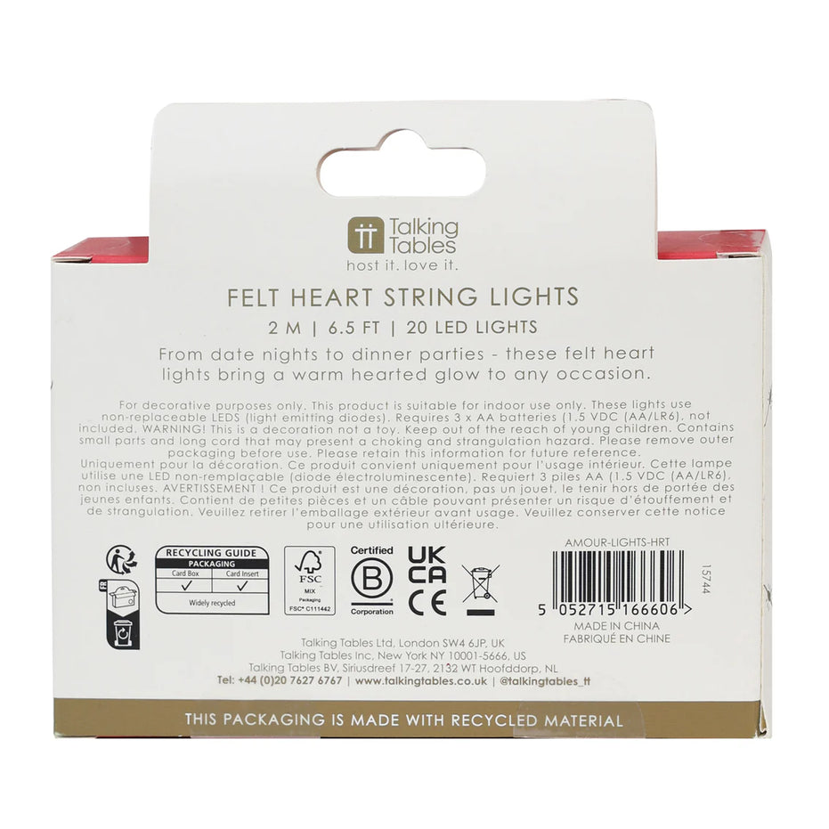 Heart Felt String Lights - 2m | Valentines