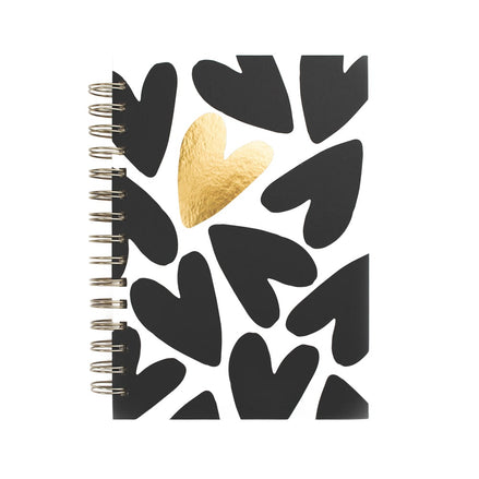 Mono Hearts A5 Spiral Notebook