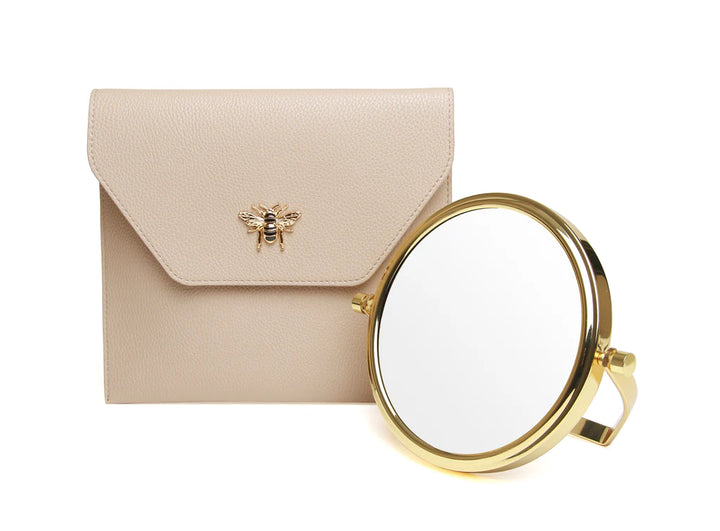 Travel Mirror and Case - Stone