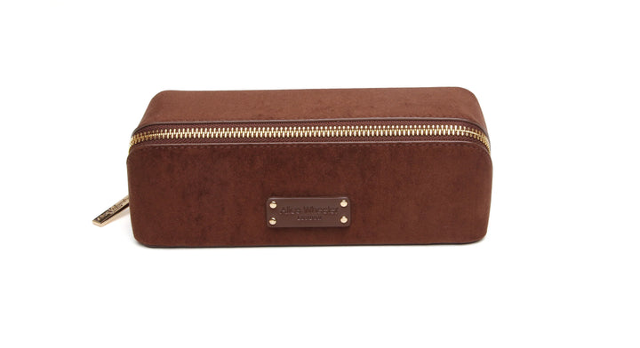 Suede Chocolate Kensington Small Train Case