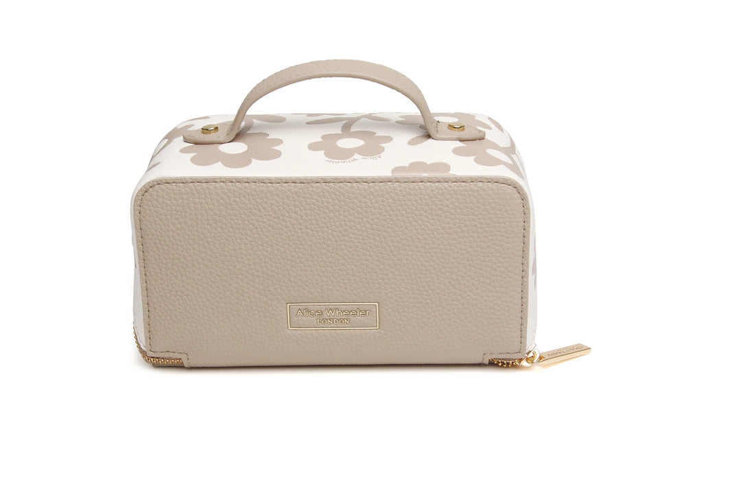 Mini Floral Train Case - Stone