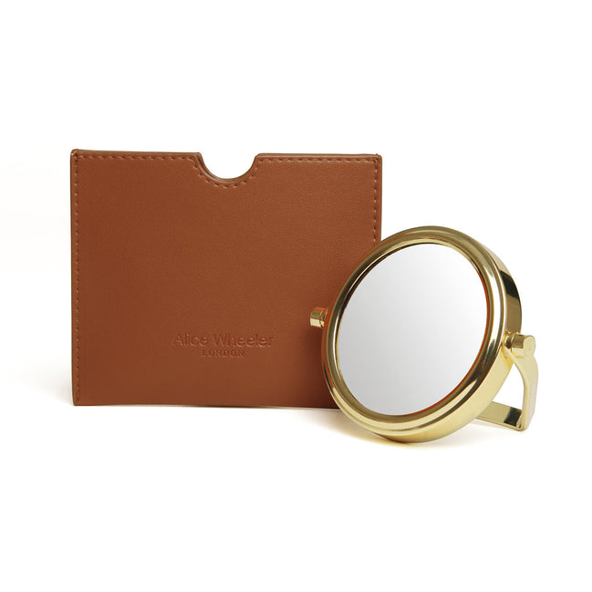 Venice Mirror and Pouch - Tan
