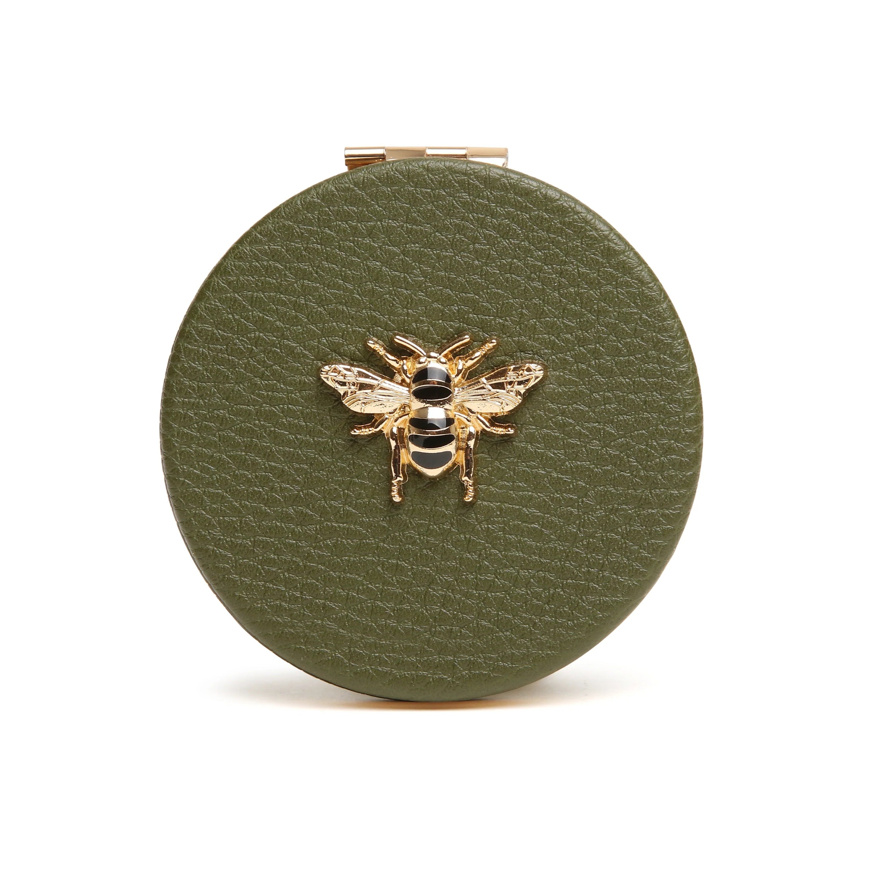 Olive  Round Compact Pocket Mirror
