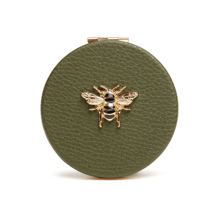Olive  Round Compact Pocket Mirror