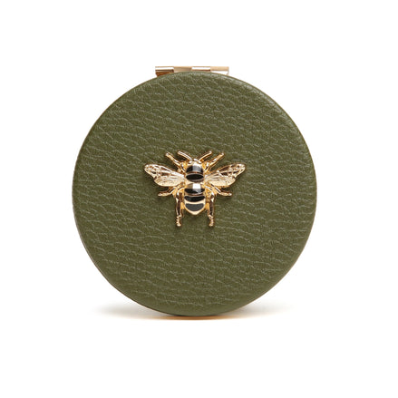 Olive  Round Compact Pocket Mirror