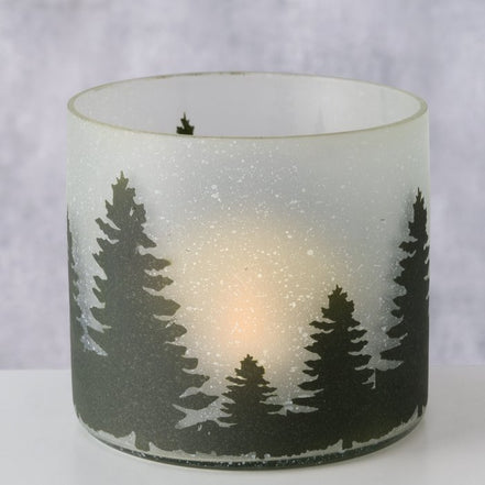 Windlight Francesca Large Frosted Tree Tealight Holder