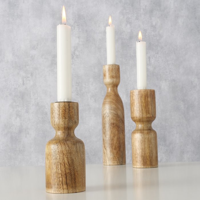 Szura Mango Wood Candle Holder – 18cm