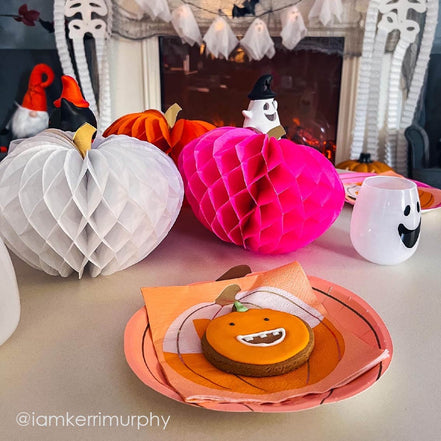 Frightfully Fun Honeycomb Pumpkins