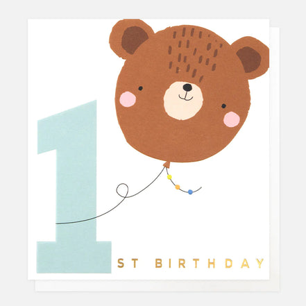 1st Birthday Bear Birthday Card