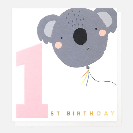 1st Birthday Koala Birthday Card