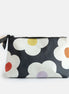Multi Flower Charcoal Coated Canvas Beauty Bag