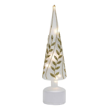 Silver Laurel Lit Rotating Tree