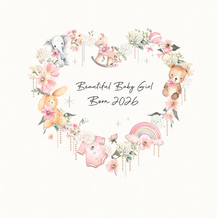 Beautiful Baby Girl Born 2026 Card