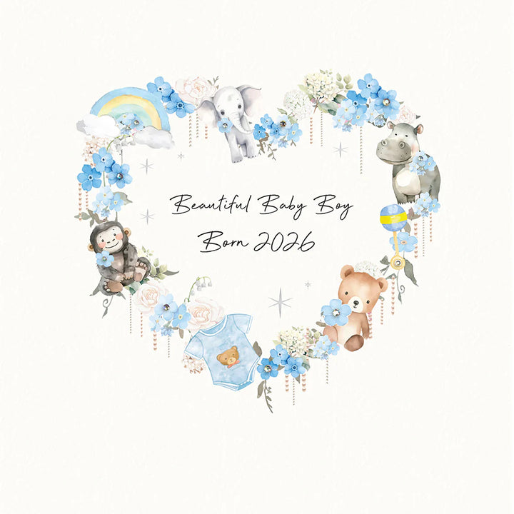 Beautiful Baby Boy Born 2026 Card