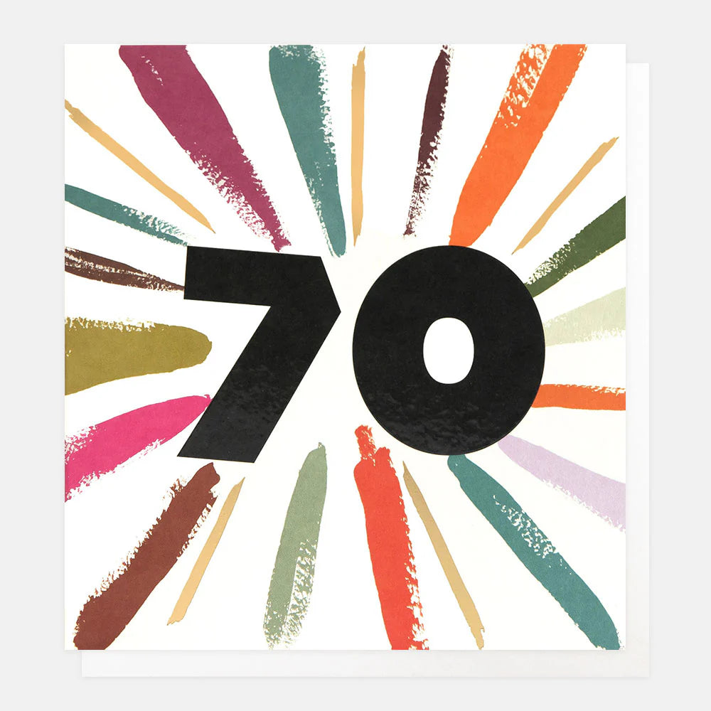 Age 70 Birthday Multicolour Burst