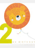 2nd Birthday Lion Balloon Birthday Card