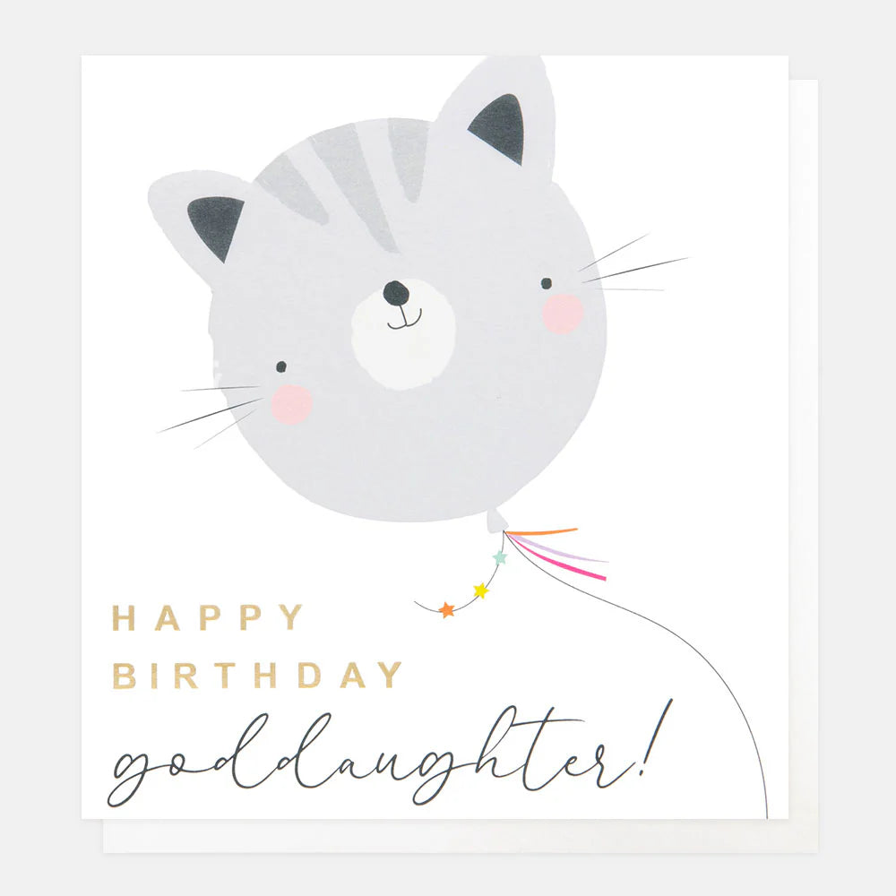 Happy Birthday Goddaughter Cat Balloon