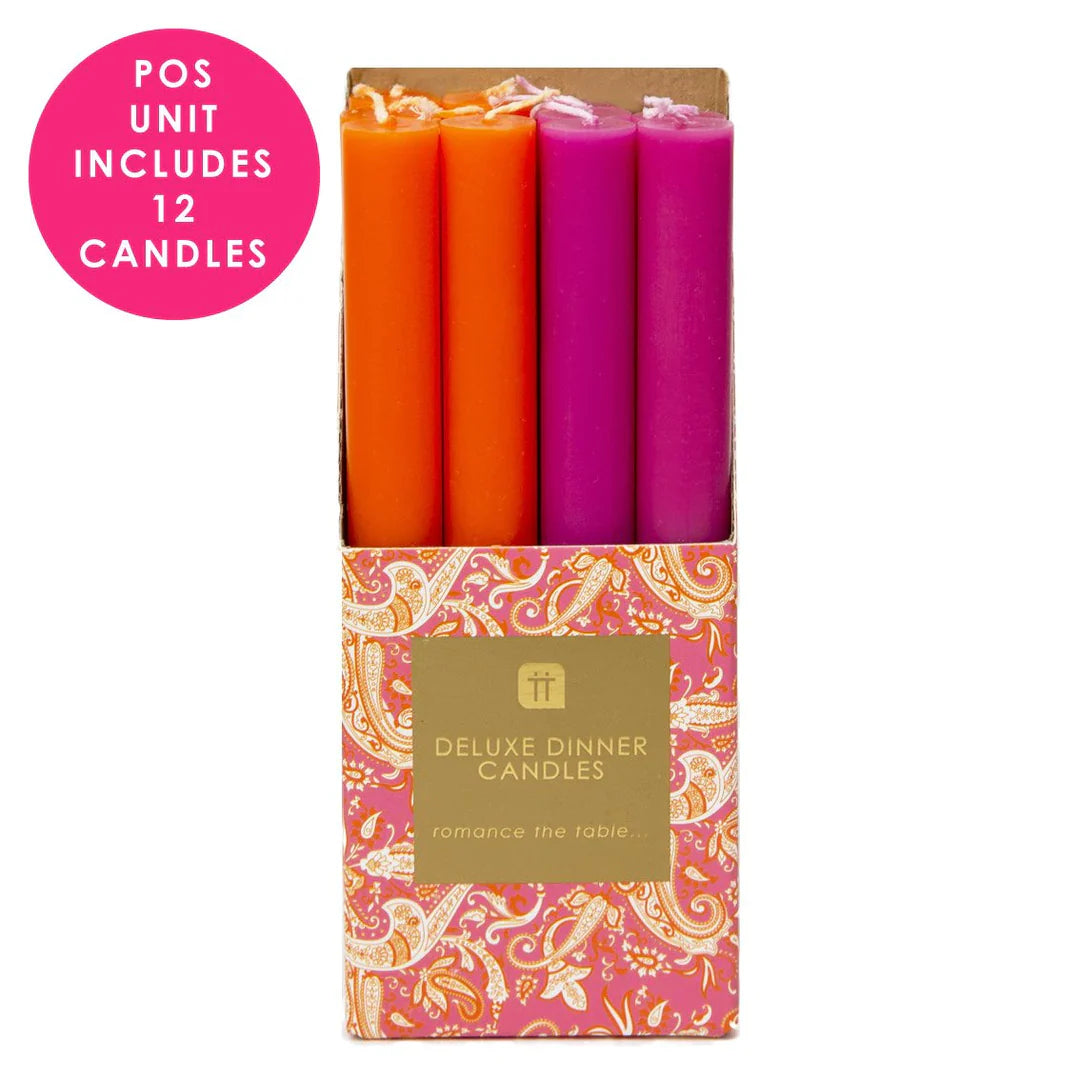 Boho Straight Dinner Candle Orange