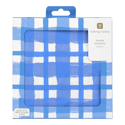 Bon Appetit Blue Checked Napkin