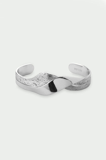 Wave Bangle - Silver
