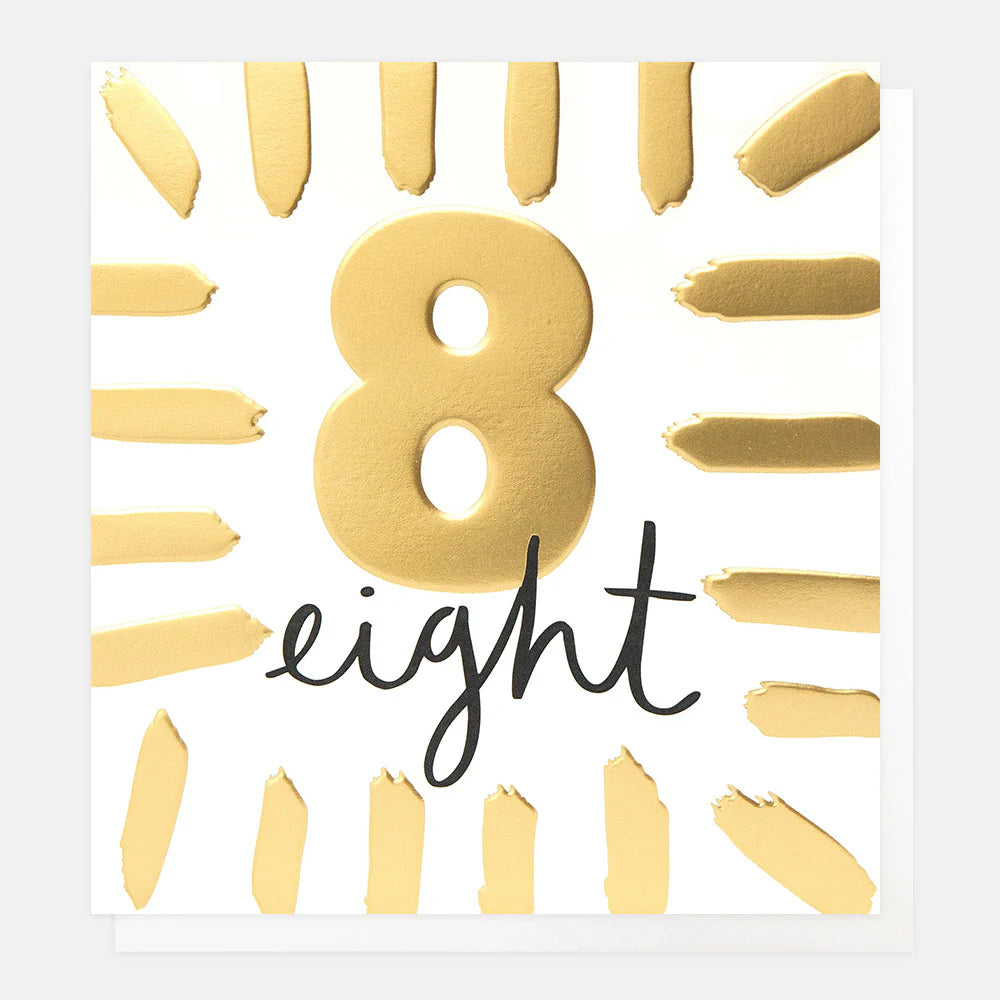 Gold 'Eight' Birthday Card – Cornucopia Home and Gift